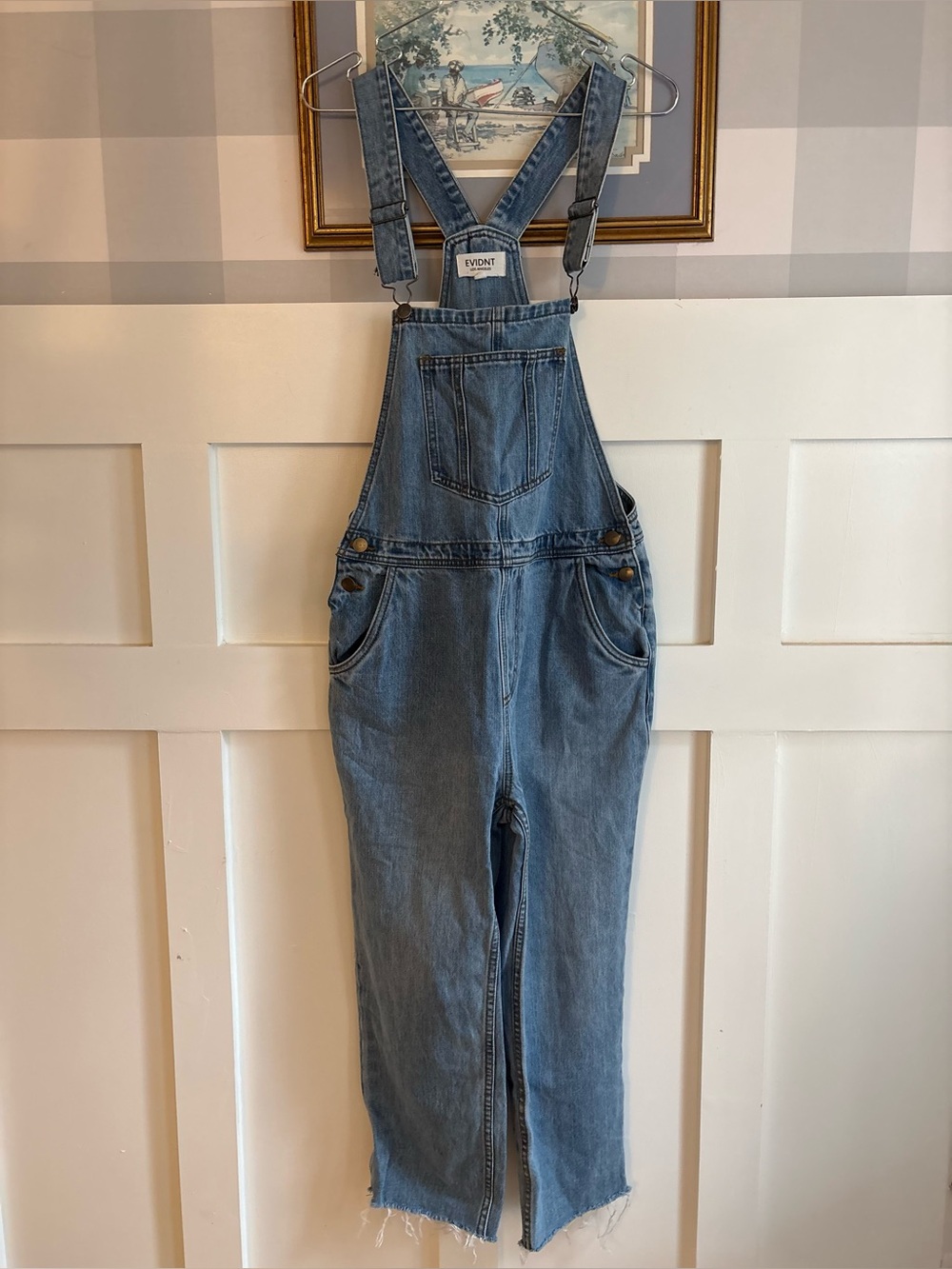 Evident 100% Cotton Light Blue Denim Overalls Jumpsuit